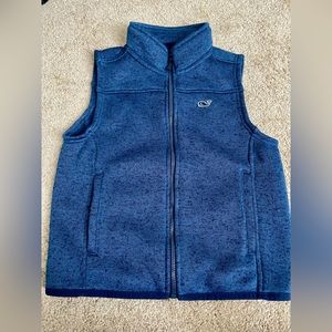Kids Vineyard Vines zip sweater vest. Navy blue, size 6.